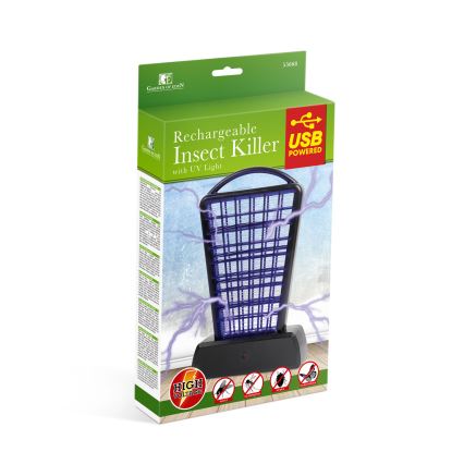 Armadilha UV para insetos 1000 mAh/5V preta