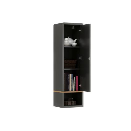 Armário com prateleira aberta FRED antracite/carvalho artisan