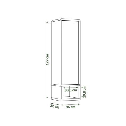 Armário com prateleira aberta FRED branco/cinza