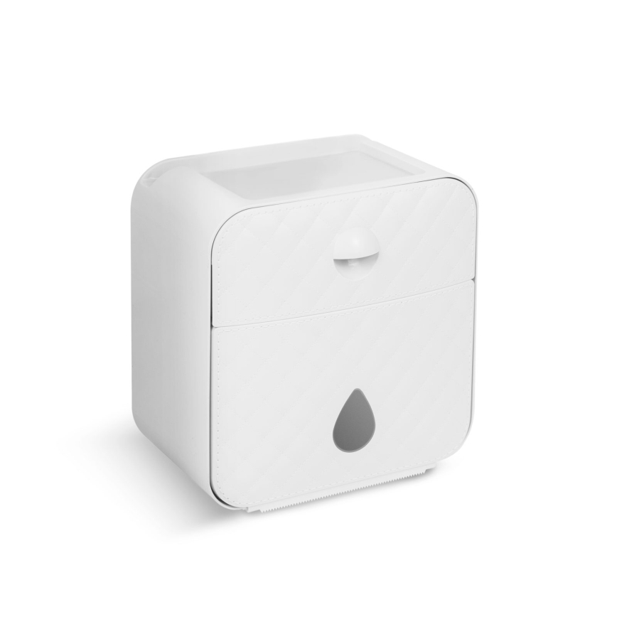 Armário com suporte para papel higiénico 22x20,5 cm branco