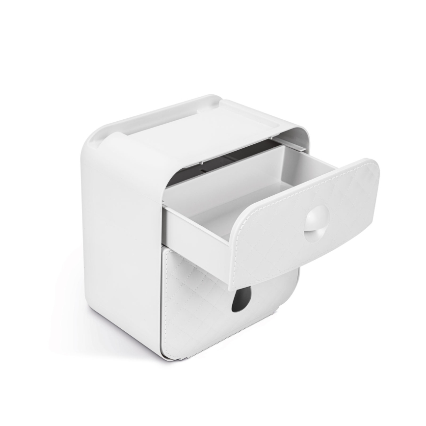 Armário com suporte para papel higiénico 22x20,5 cm branco
