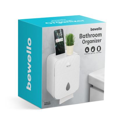 Armário com suporte para papel higiénico 22x20,5 cm branco
