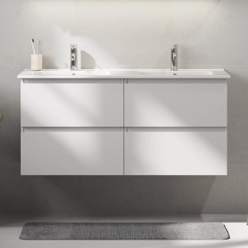 Armário de casa de banho com lavatório HELSINKI 120 cm branco