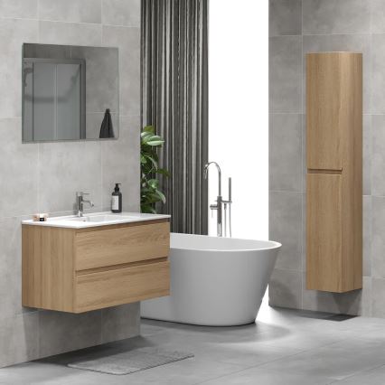 Armário de casa de banho com lavatório KENWOOD 91x50x45 cm, carvalho