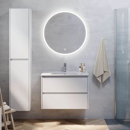 Armário de casa de banho com lavatório MOLDE 80 cm branco