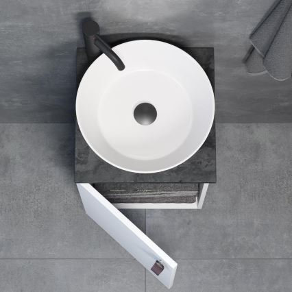 Armário de casa de banho com lavatório TAARNHOLM branco