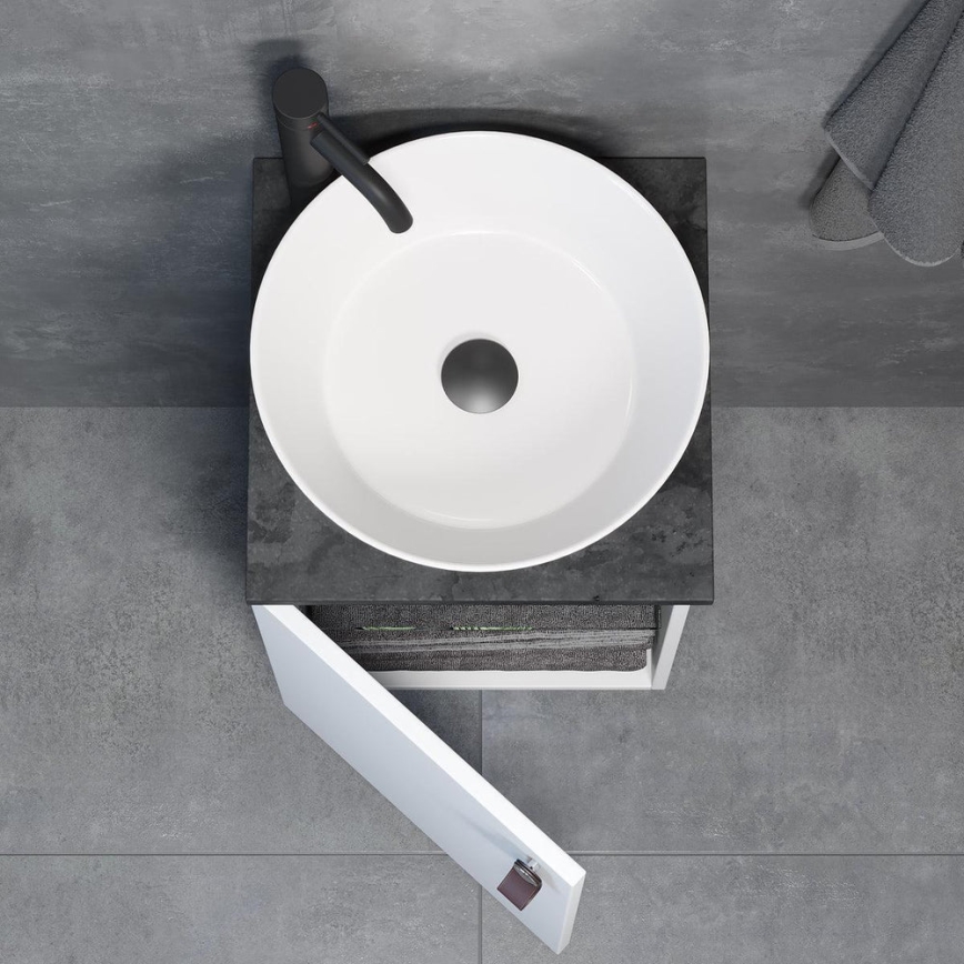 Armário de casa de banho com lavatório TAARNHOLM branco