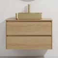 Armário de casa de banho com lavatório TRONDHEIM/LJORDAL 90x57x46 cm carvalho/latão