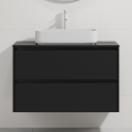 Armário de casa de banho com lavatório TRONDHEIM/LJORDAL 90x57x46 cm preto/branco