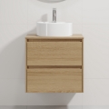 Armário de casa de banho com lavatório TRONDHEIM/VIKEDAL 60x57x46 cm carvalho/branco