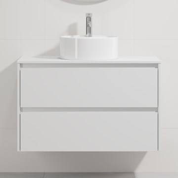 Armário de casa de banho com lavatório TRONDHEIM/VIKEDAL 90x57x46 cm branco
