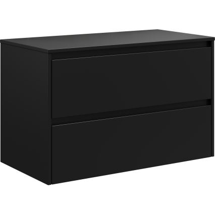 Armário de casa de banho com lavatório TRONDHEIM/VIKEDAL 90x57x46 cm preto/branco