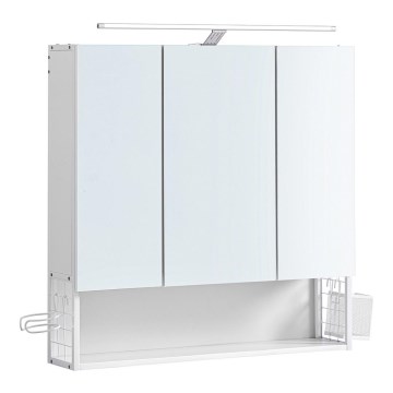 Armário de casa de banho espelhado SKY branco