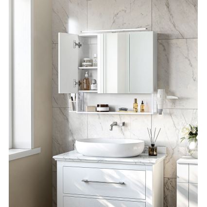 Armário de casa de banho espelhado SKY branco