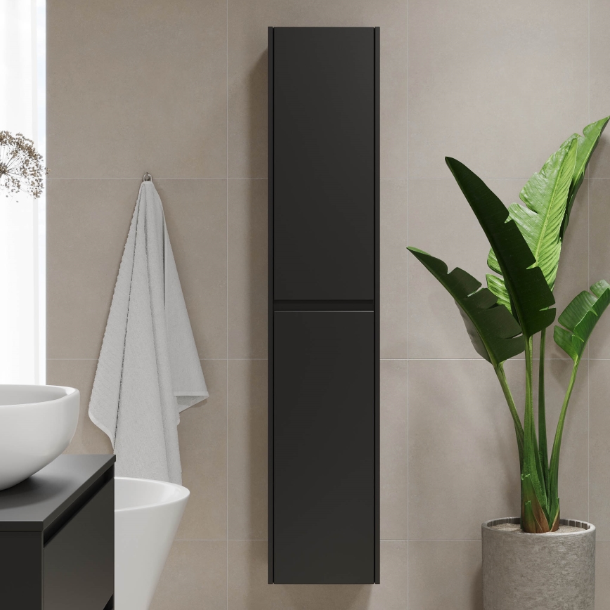 Armário de casa de banho TRONDHEIM 174 cm preto