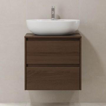 Armário de casa de banho TRONDHEIM para lavatório 60x57x46 cm nogueira