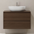 Armário de casa de banho TRONDHEIM para lavatório 90x57x46 cm nogueira