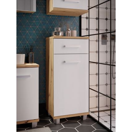 Armário de casa de banho VENOM branco/carvalho artisan