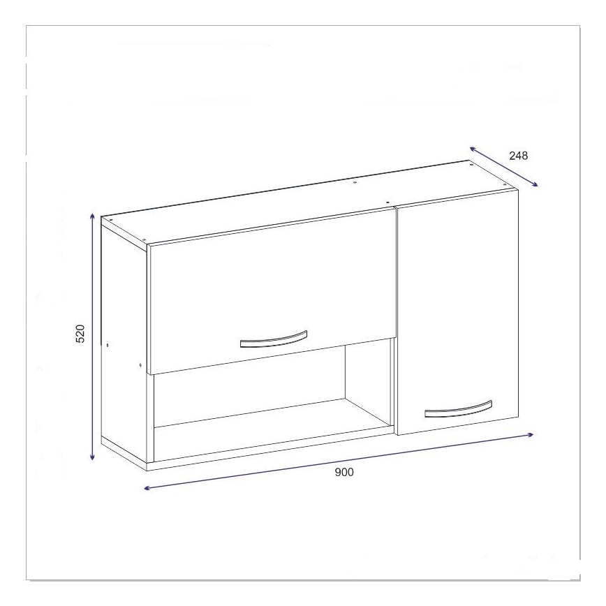 Armário de parede AKASYA 52x90 cm branco