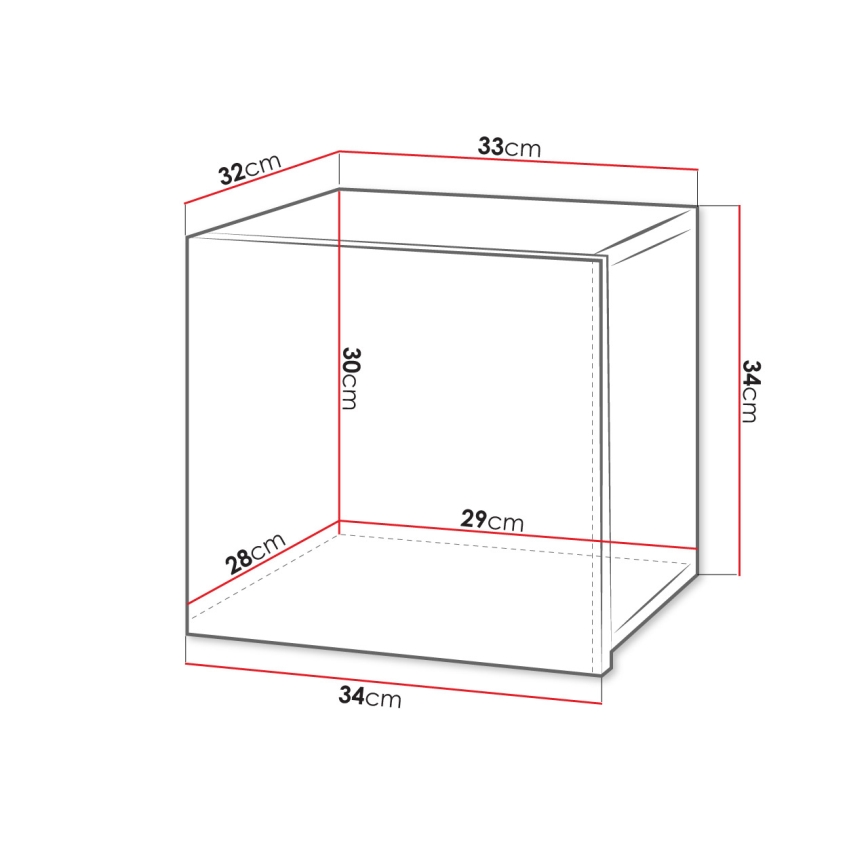 Armário de parede CALABRINI 34x34 cm preto