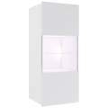Armário de parede com iluminação LED PAVO 117x45 cm branco brilhante