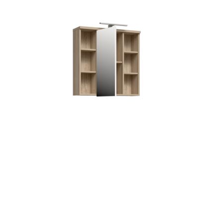 Armário de parede para casa de banho com espelho VENOM branco/carvalho sonoma