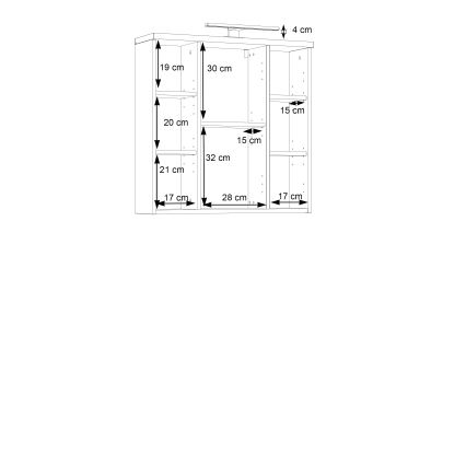 Armário de parede para casa de banho com espelho VENOM branco/carvalho sonoma