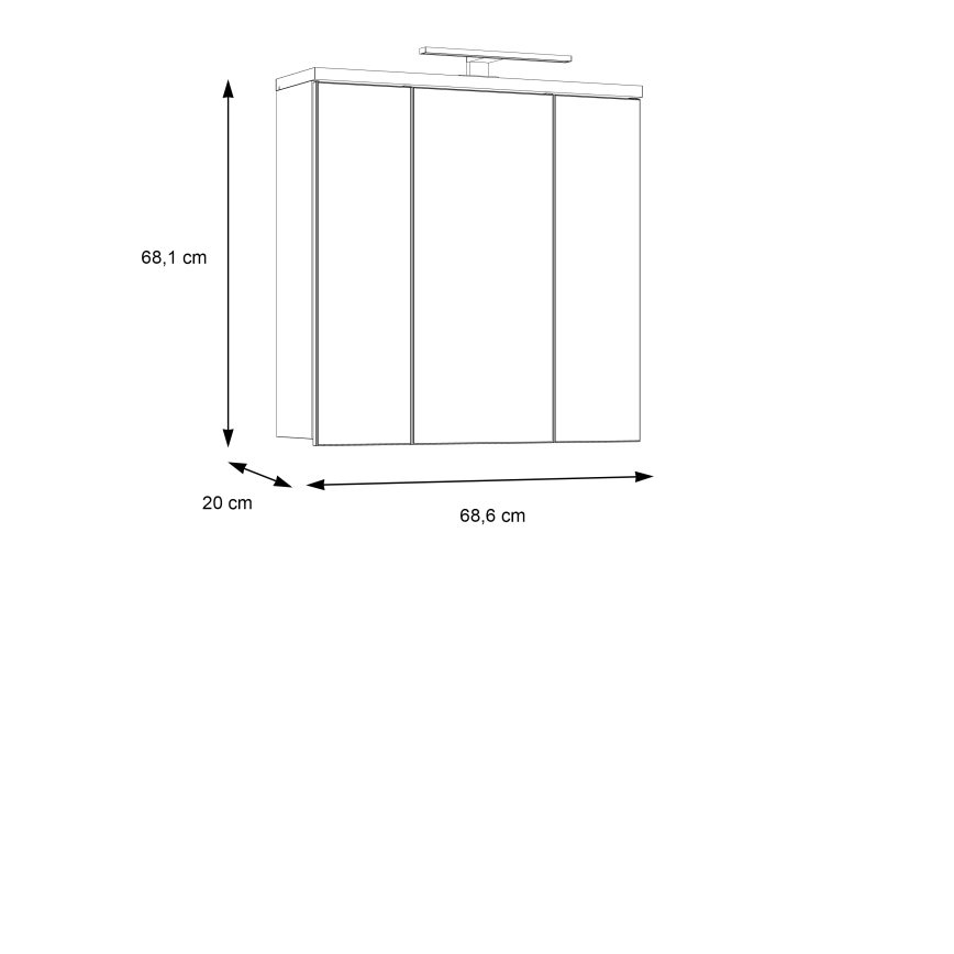 Armário de parede para casa de banho com espelho VENOM branco/carvalho Sonoma