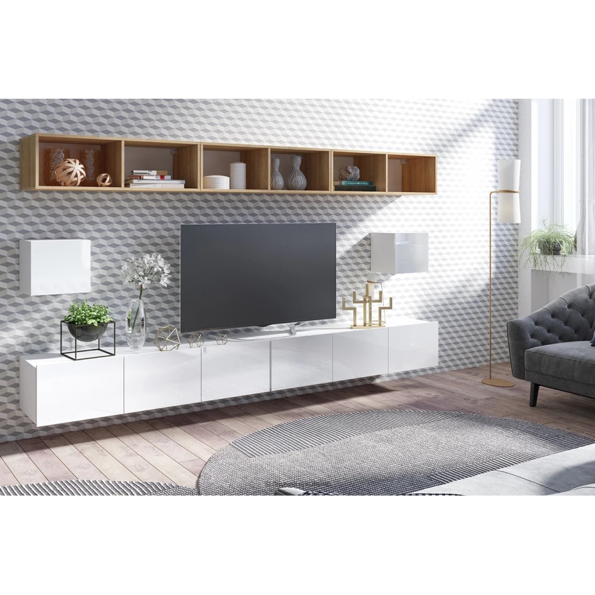 Armário de parede PAVO 34x34 cm branco brilhante