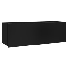 Armário de parede PAVO 35x105 cm preto brilhante/mate preto
