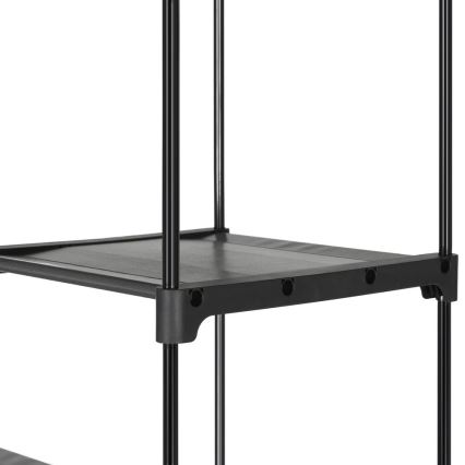 Armário de tecido com prateleiras e varão MATIS 140x174 cm preto