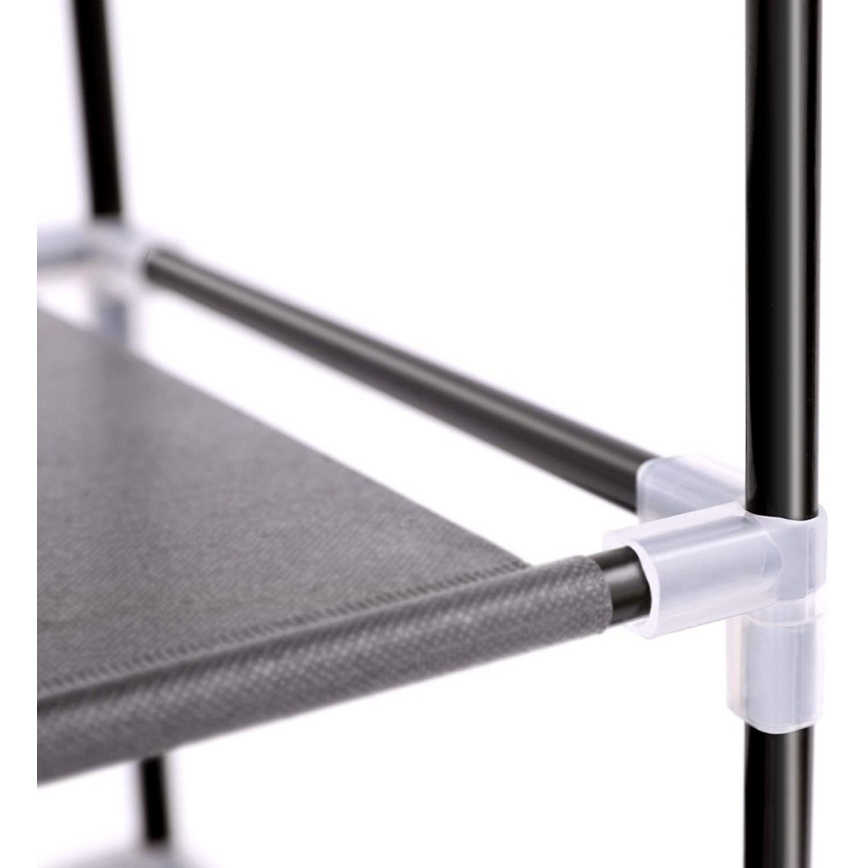 Armário de tecido com prateleiras MATIS 88x160 cm preto