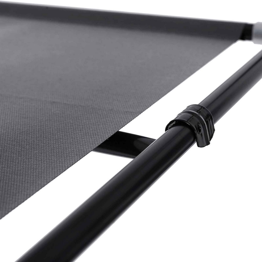 Armário de tecido MATIS 150x175 cm com prateleiras e barra para cabides, cinzento