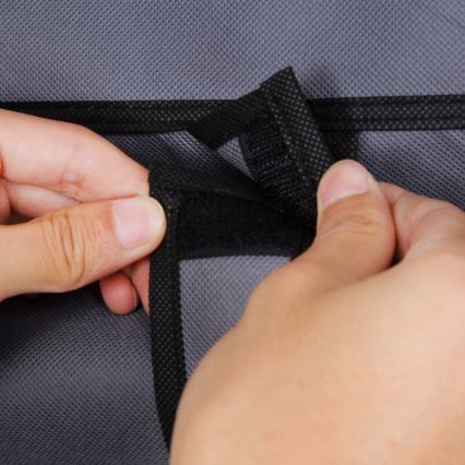 Armário de tecido para arrumação com prateleiras e varão para cabides MATIS 110x175 cm cinzento