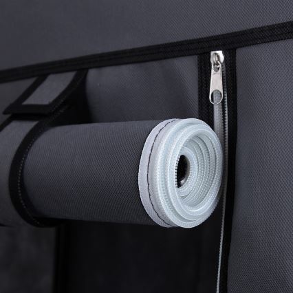 Armário de tecido para arrumação com prateleiras e varão para cabides MATIS 110x175 cm cinzento