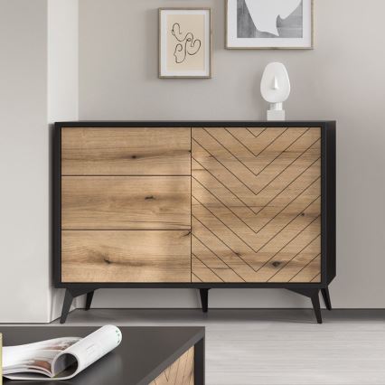 Armário DIAMOND 77x104 cm preto/castanho