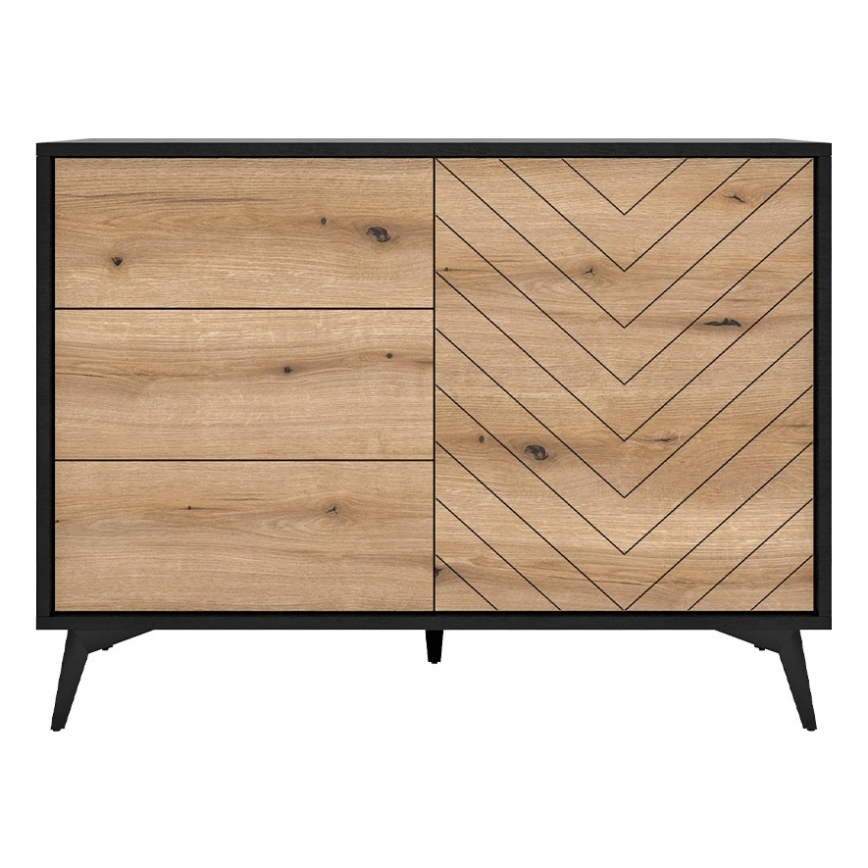 Armário DIAMOND 77x104 cm preto/castanho