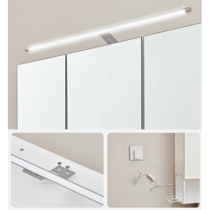 Armário espelhado de casa de banho LED SKY 70x70x16 cm 230V branco