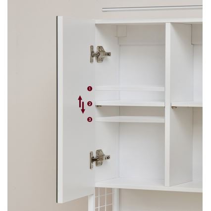 Armário espelhado de casa de banho LED SKY 70x70x16 cm 230V branco