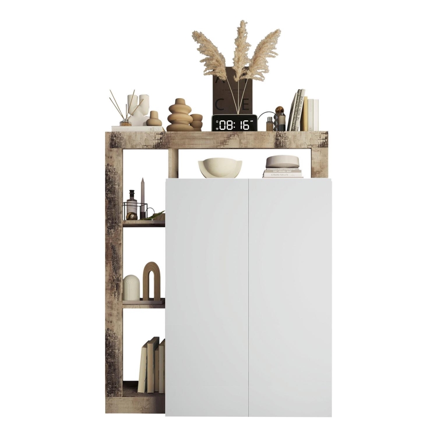 Armário LENOR branco/bordo