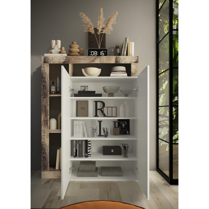 Armário LENOR branco/bordo