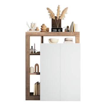 Armário LENOR branco/carvalho claro