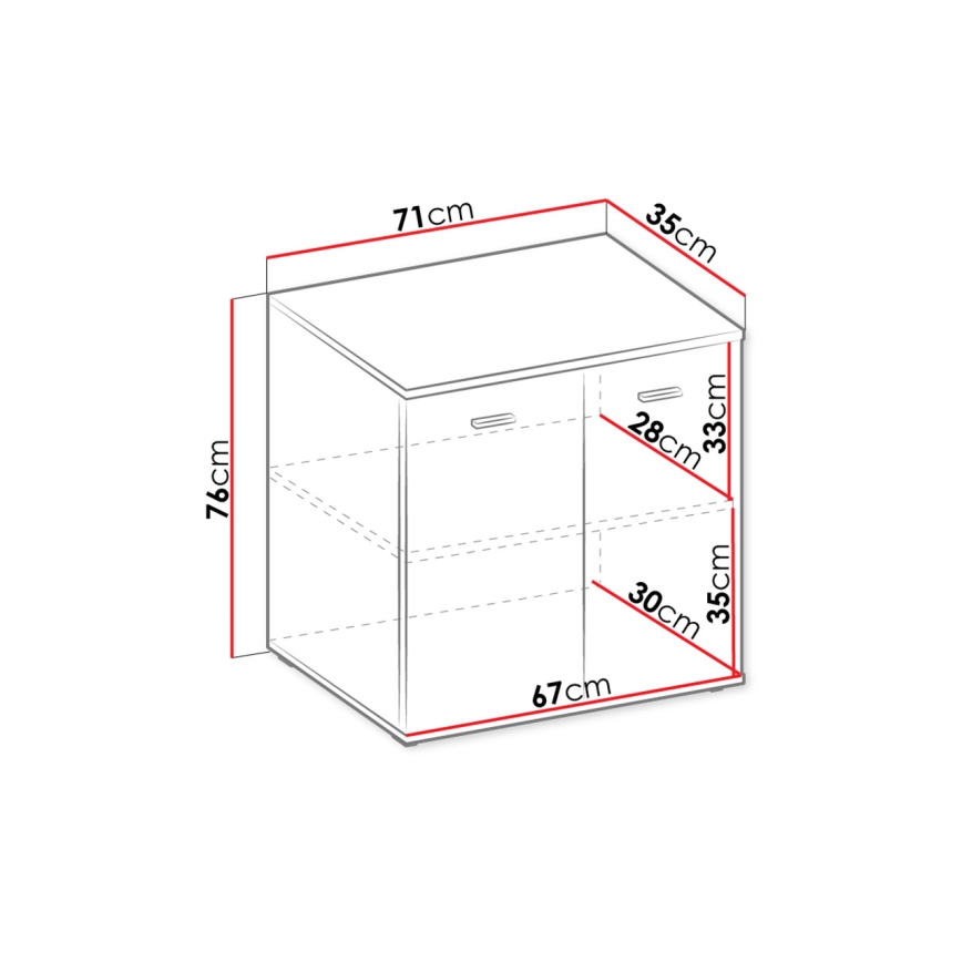 Armário MIKE 76x71 cm branco