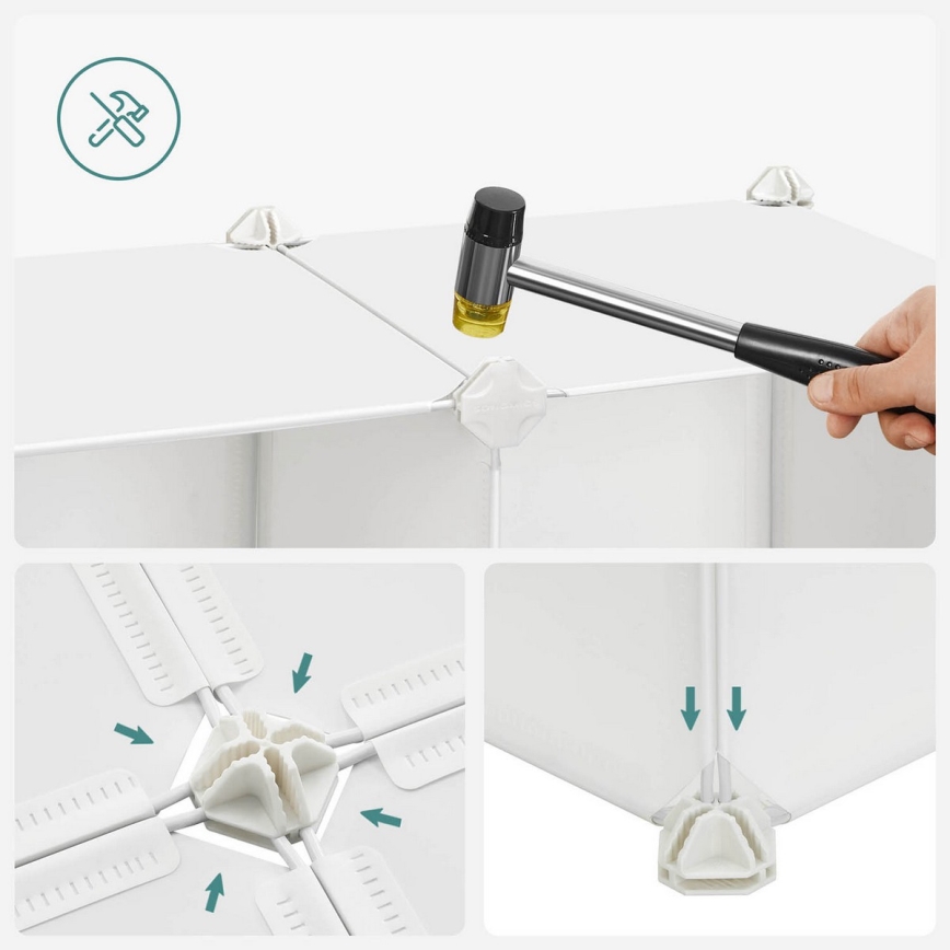 Armário modular infantil com caixas de arrumação ANET colorido