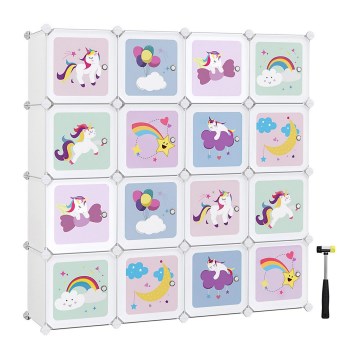 Armário modular infantil com caixas de arrumação ANET colorido