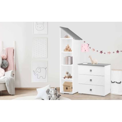 Armário PABIS 87x83 cm branco/cinzento