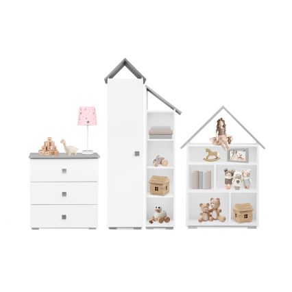 Armário PABIS 87x83 cm branco/cinzento