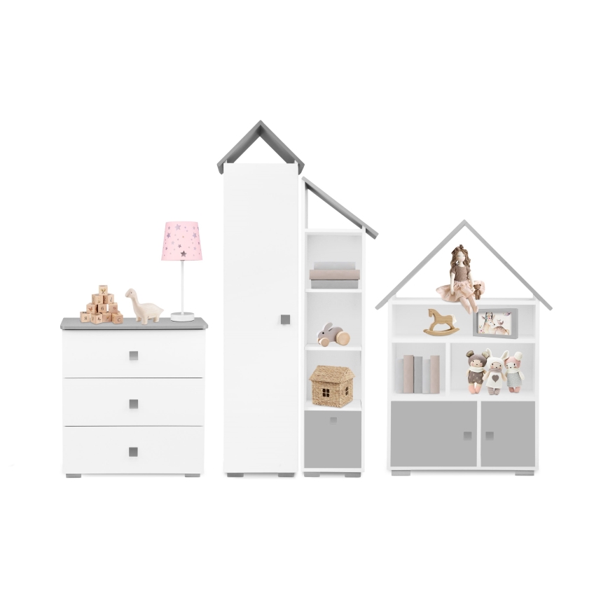 Armário PABIS 87x83 cm branco/cinzento