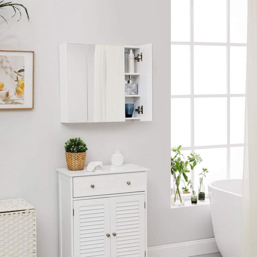 Armário para casa de banho com espelho SKY, branco