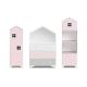 Armário para criança MIRUM 126x80 cm branco/cinzento/rosa